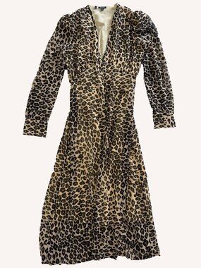 NWOT Buffalo Grey Leopard Midi Dress Size XS